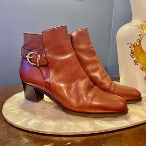 Russell & Bromley Gorgeous Chestnut Leather Heeled Ankle Boots